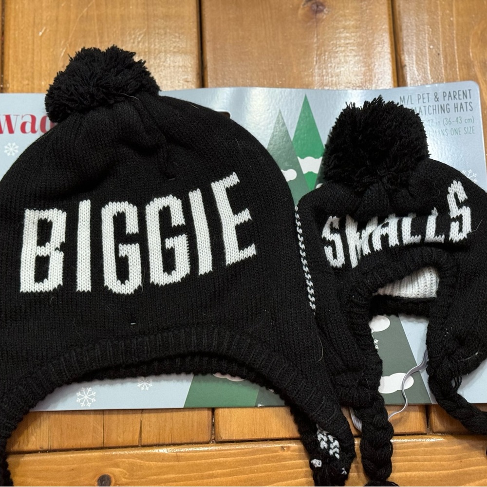 Wag-a-tude Biggie Smalls Hat set Black, M/L Dog hat